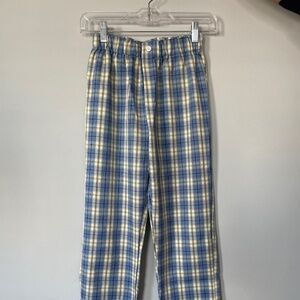 Colorful Plaid Pants with Faux Fly and Elastic Waistband | Size Small